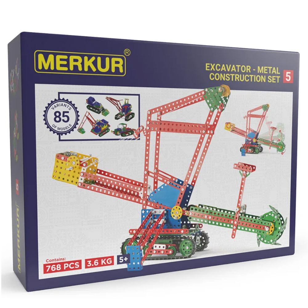Merkur, Метален конструктор, Строителни машини, 80 модела, 768 части