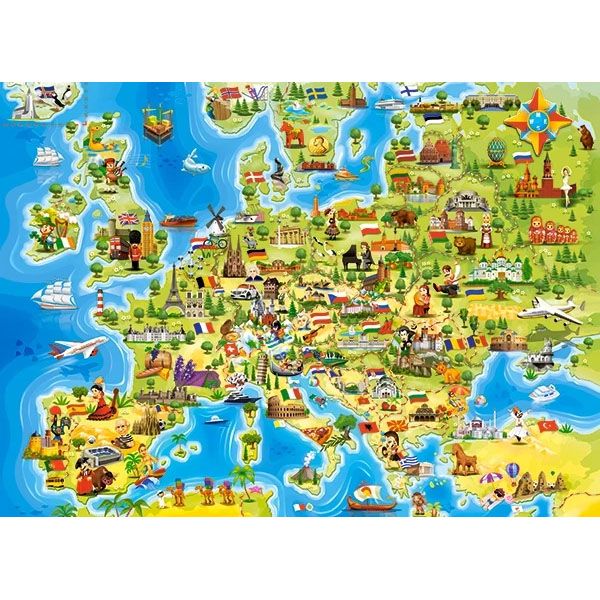 Карта на Европа, пъзел 100 части