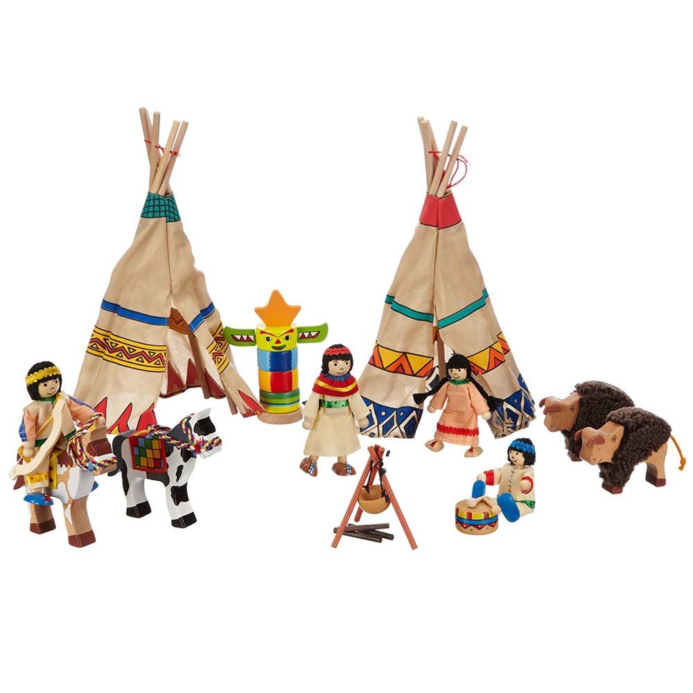 Goki, Комплект кукли и аксесоари, Индиански лагер
