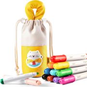 Миещи се маркери в текстилна торбичка, 12 цвята