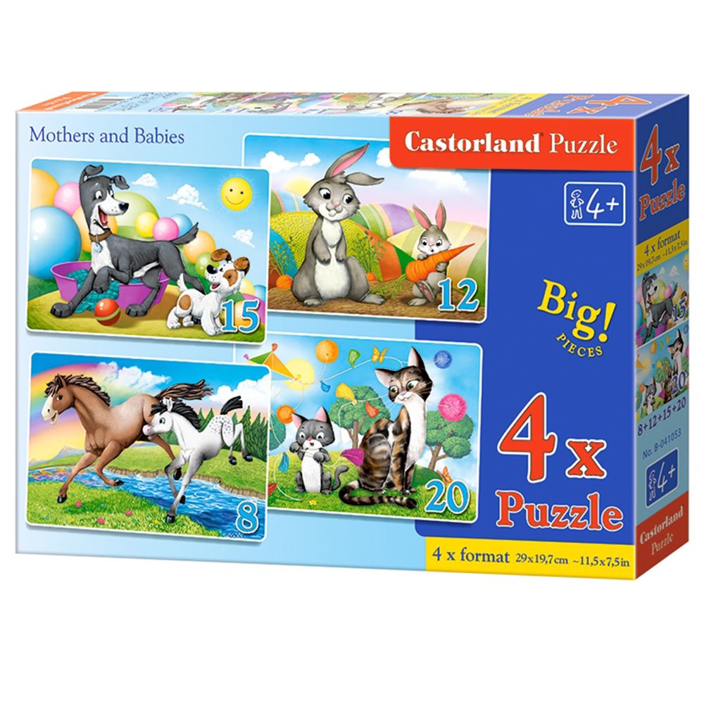 Castorland, Майки и бебета, пъзел с 8, 12, 15 и 20 елемента