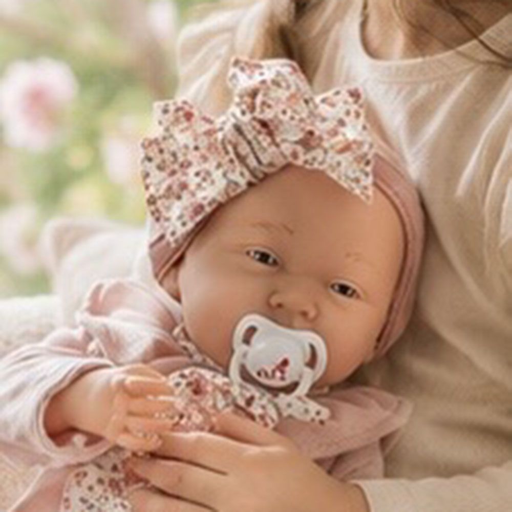 Кукла Мати, с розово гащеризонче и залъгалка, 40 см