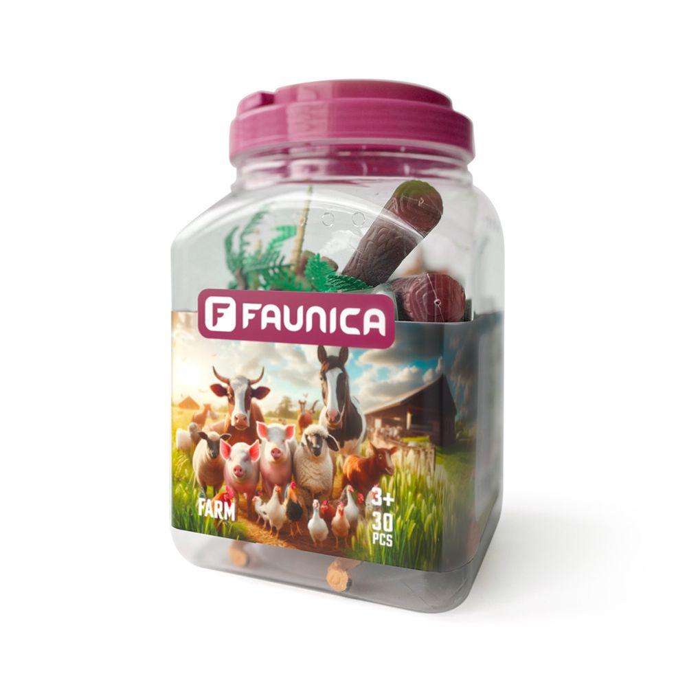 Животните от фермата - фигурки за игра в кофа, 30 части