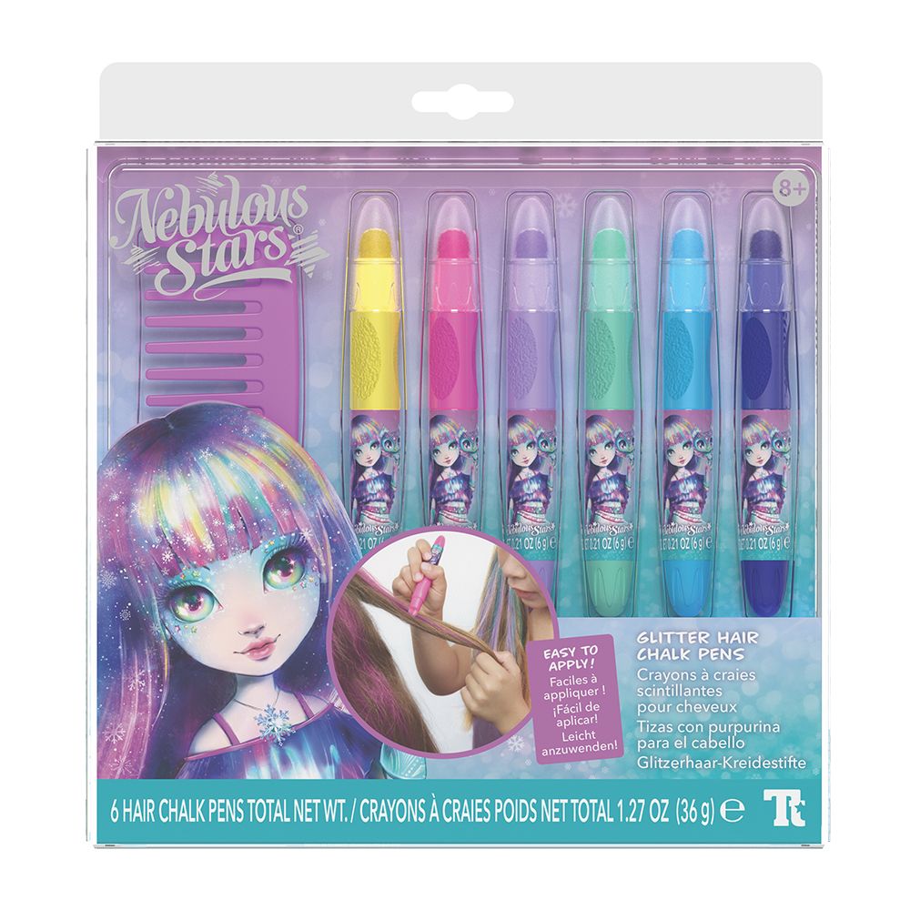 Блестящи тебешири за коса за звездни прически