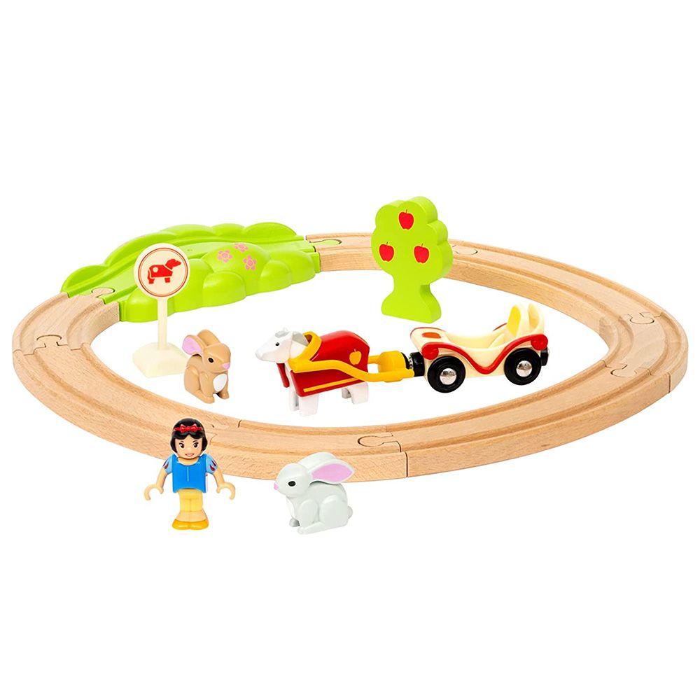 Дървен влак с релси - Снежанка и приятели