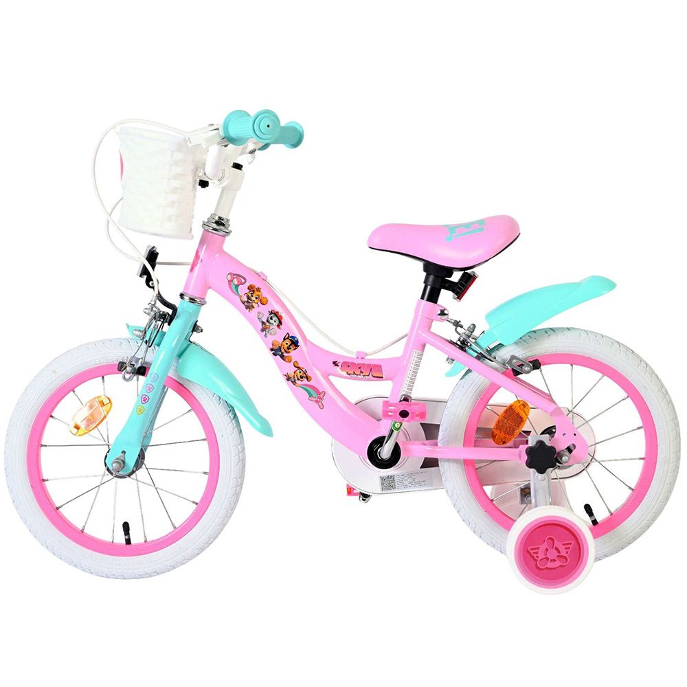 Детски велосипед с помощни колела, Paw Patrol, 14 инча, Момичета