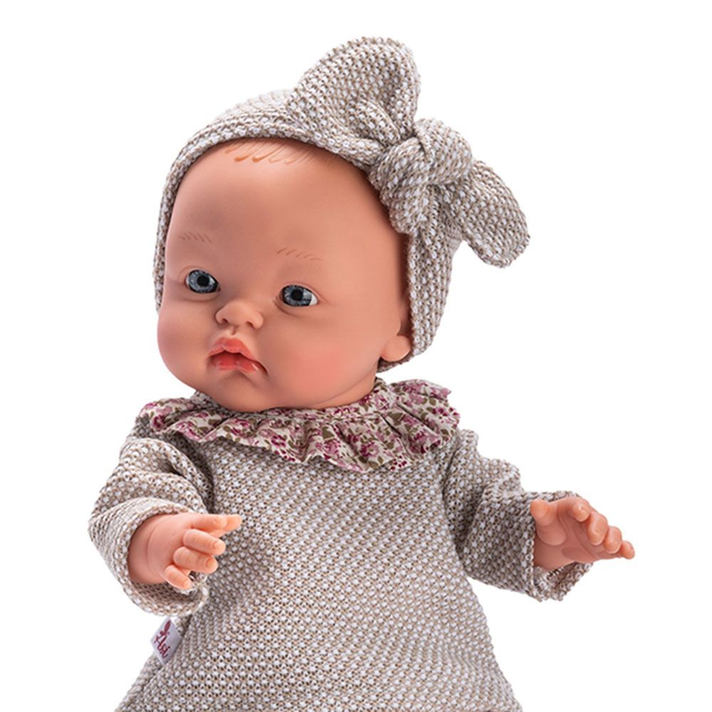 Кукла-бебе Алекс, с боди и сив пуловер, 36 см