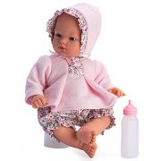 Кукла бебе Коке, розово костюмче с качулка