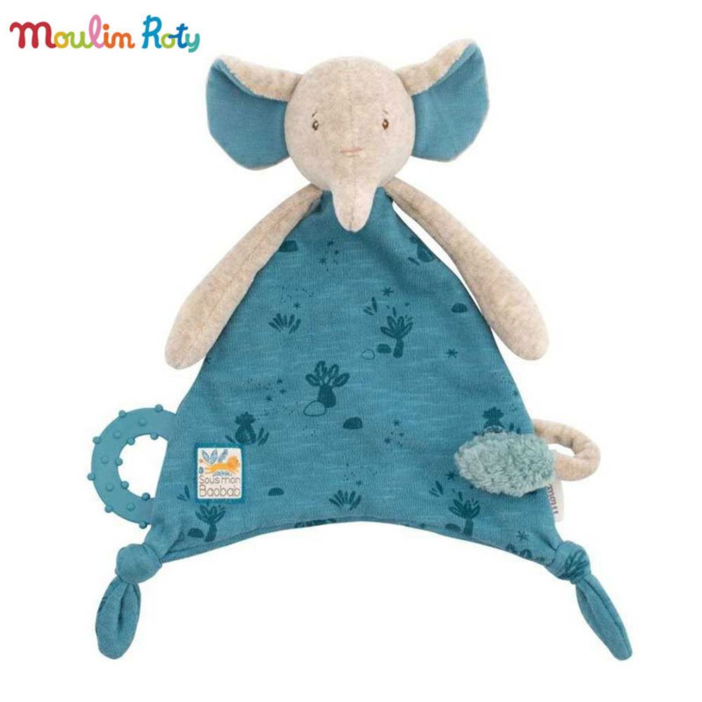 Moulin Roty, Мека играчка Слонче, с държач за биберон