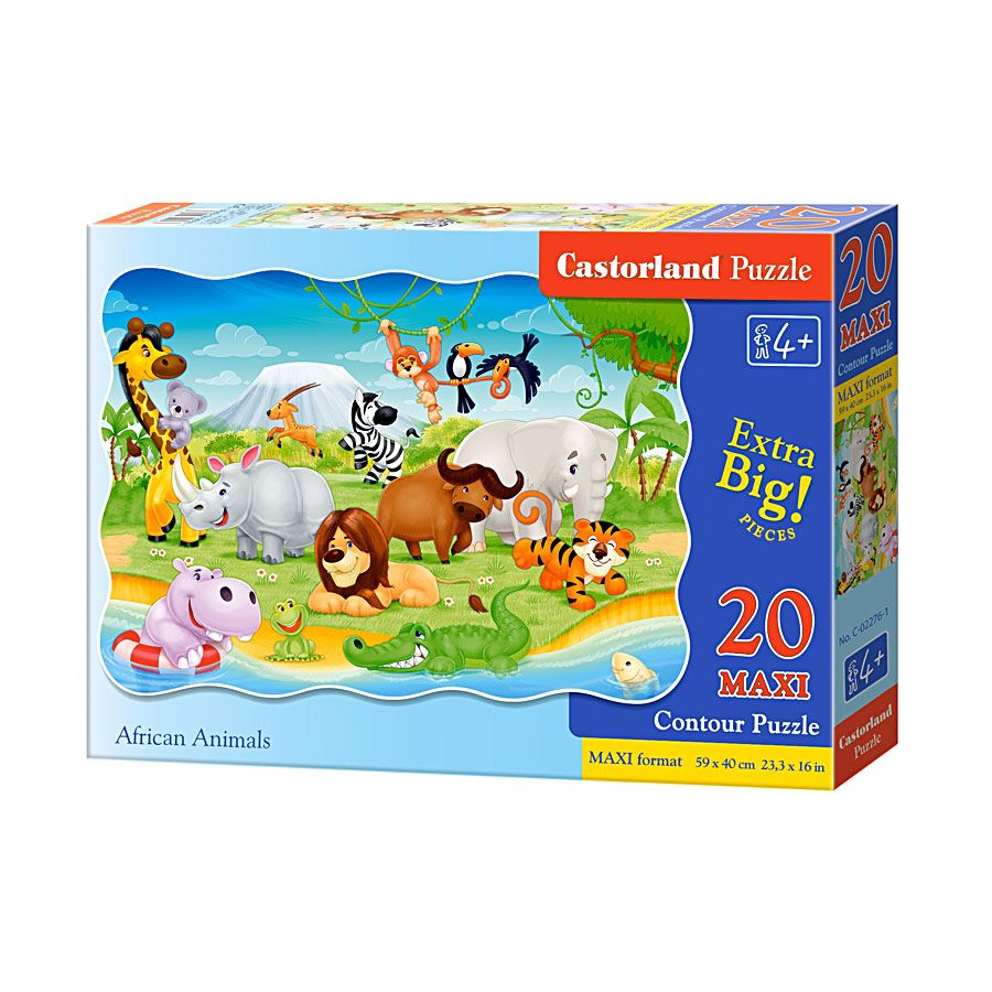 MAXI, Африкански животни, пъзел 20 части, Castorland