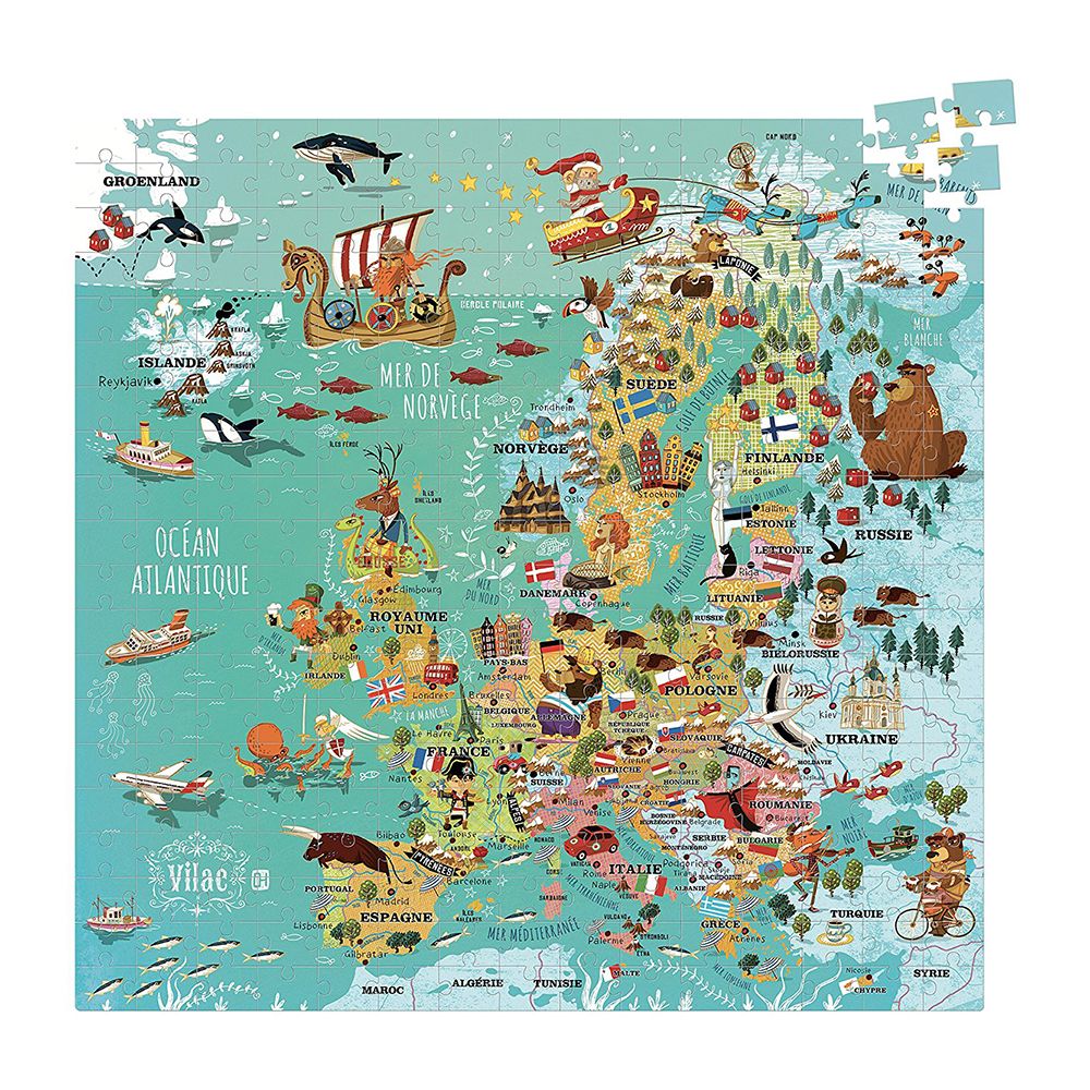 Пъзел, 300 елемента, Карта на Европа, на френски език