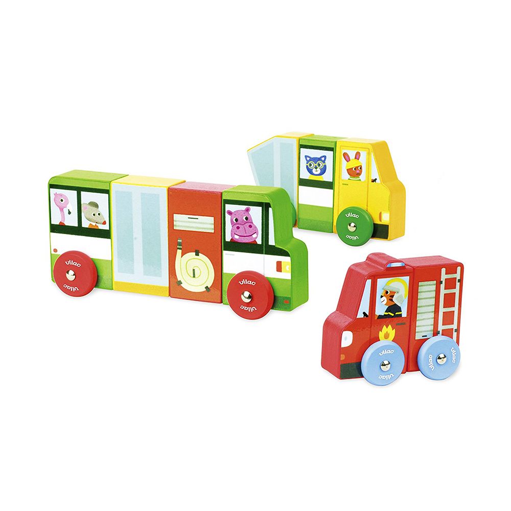 Магнитни дървени камиончета