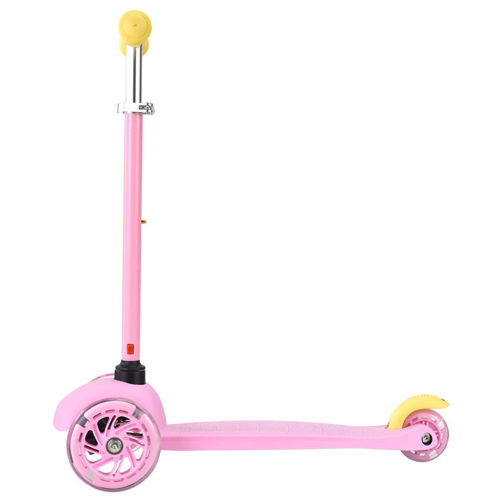 Сгъваема тротинетка с три колела, розова