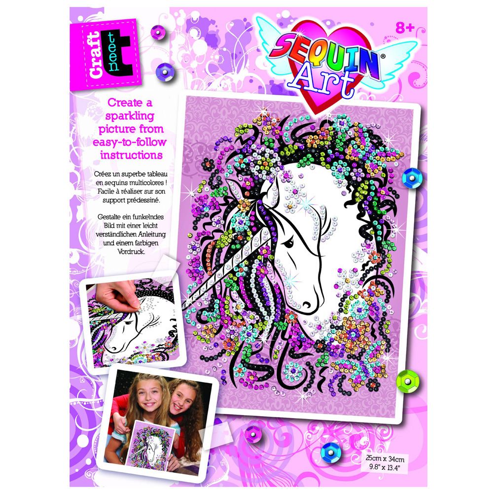 CRAFT TEEN, Изкуство с пайети, Еднорог, Sequin art