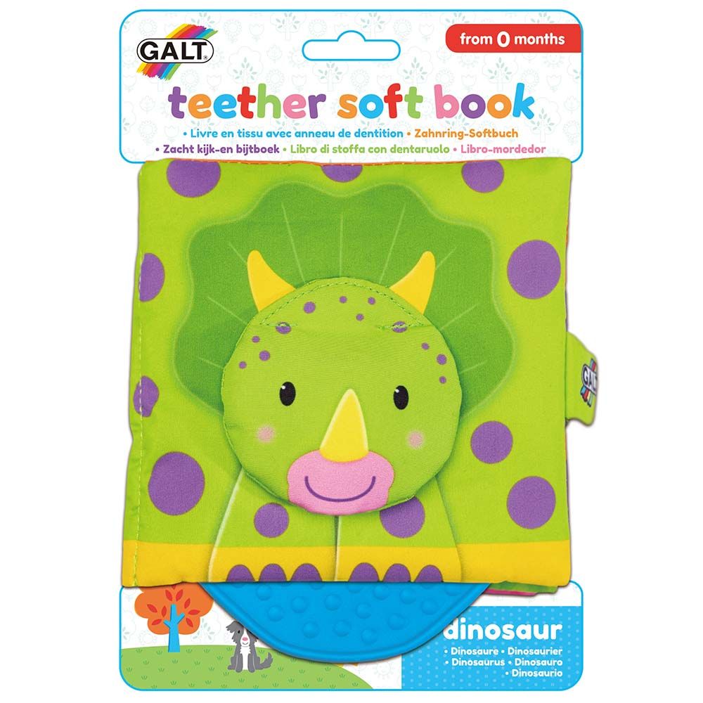 Galt Toys, Бебешка мека книжка с гризалка, Динозавър