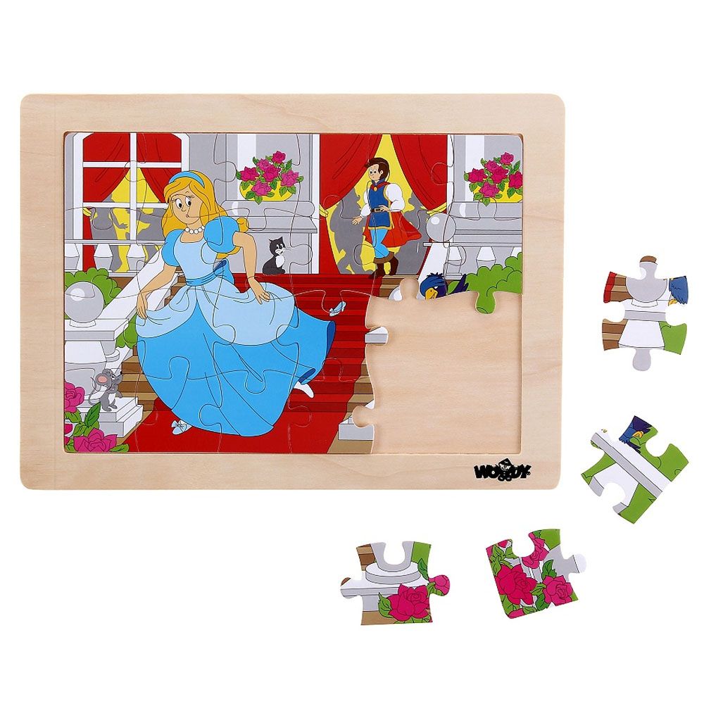 Дървен пъзел с рамка, Пепеляшка