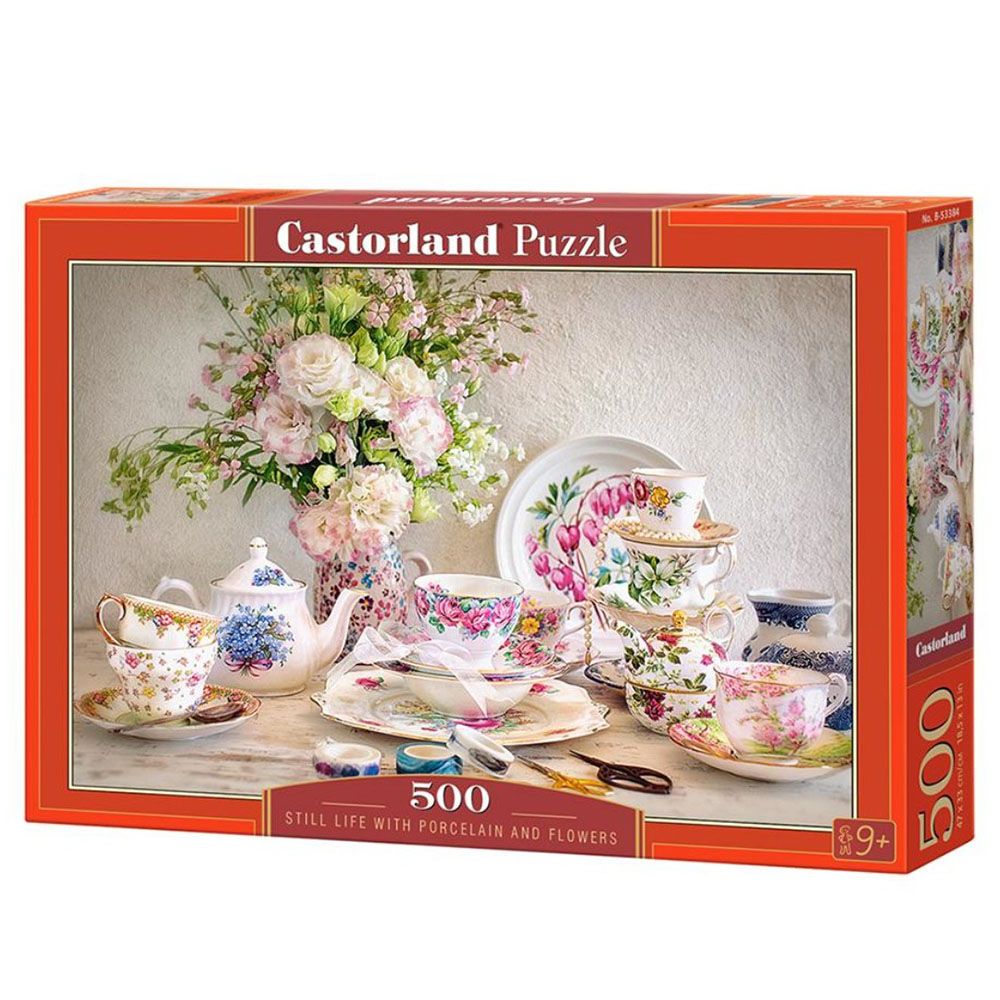 Castorland, Натюрморт с порцелан и цветя, пъзел 500 части