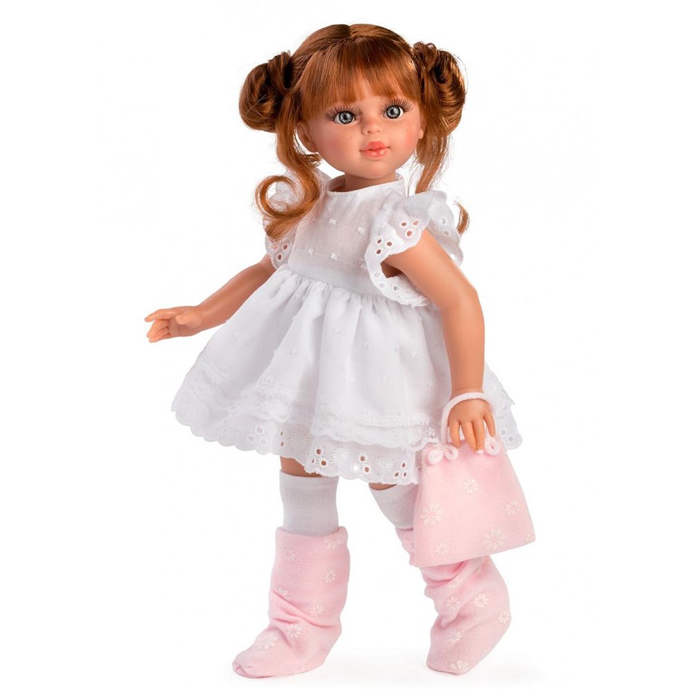 Asi, Кукла Сабрина, с бяла рокля и розова чанта