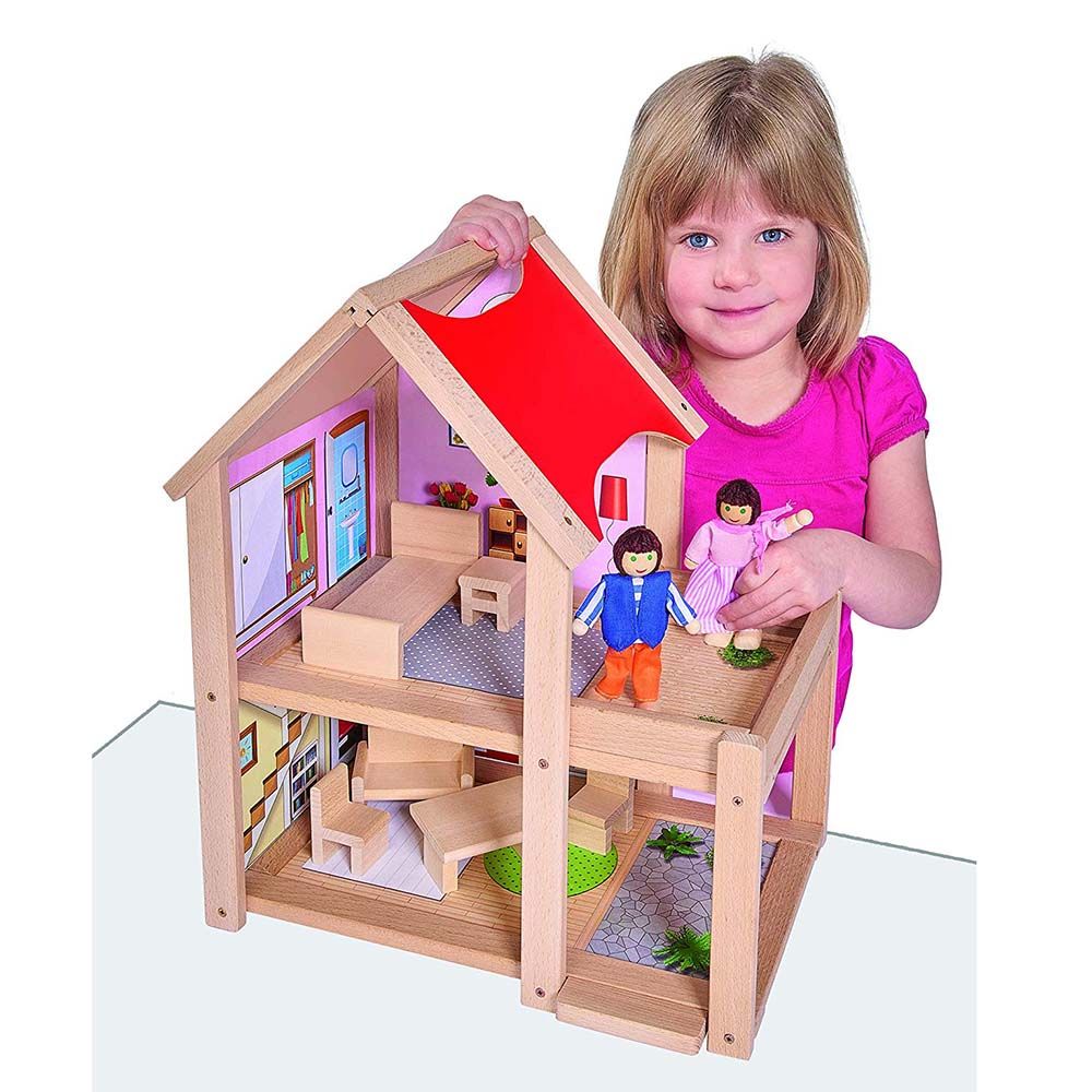 Eichhorn, Дървена къща за игра, с две кукли