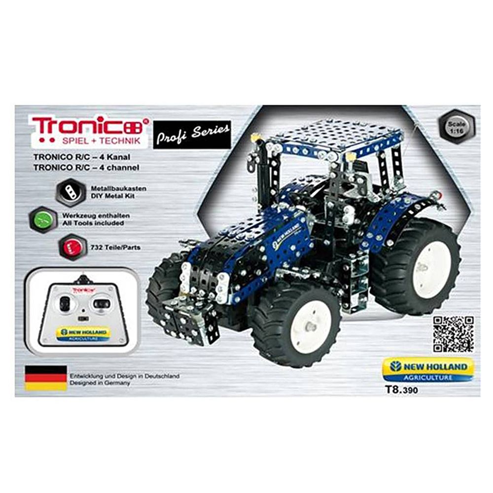 Junior Serie, Метален конструктор, Трактор, New Holland T8 390, с радио контрол, Tronico