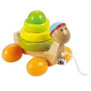 Дървена костенурка за дърпане