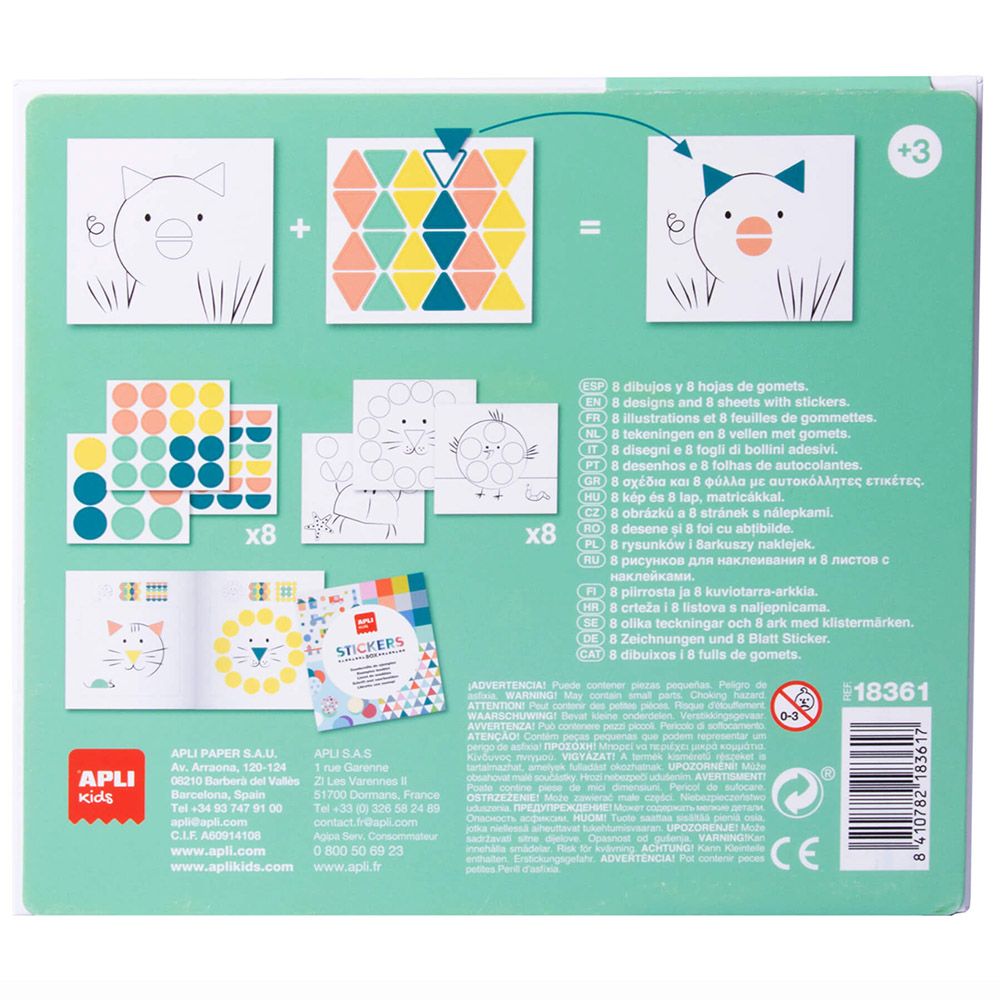 Дидактическа игра със стикери, Очарователни животни