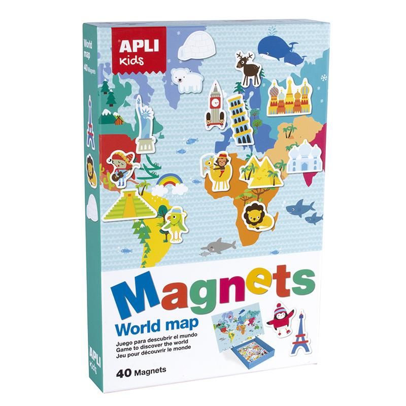 Apli kids, Магнитна карта на света с 40 магнита