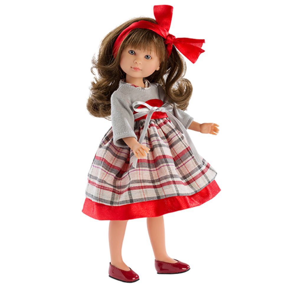 Asi, Кукла Силия, с карирана рокля и червена панделка