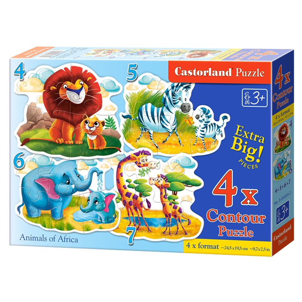 Castorland, Животните от Африка, пъзел с 4, 5, 6 и 7 части