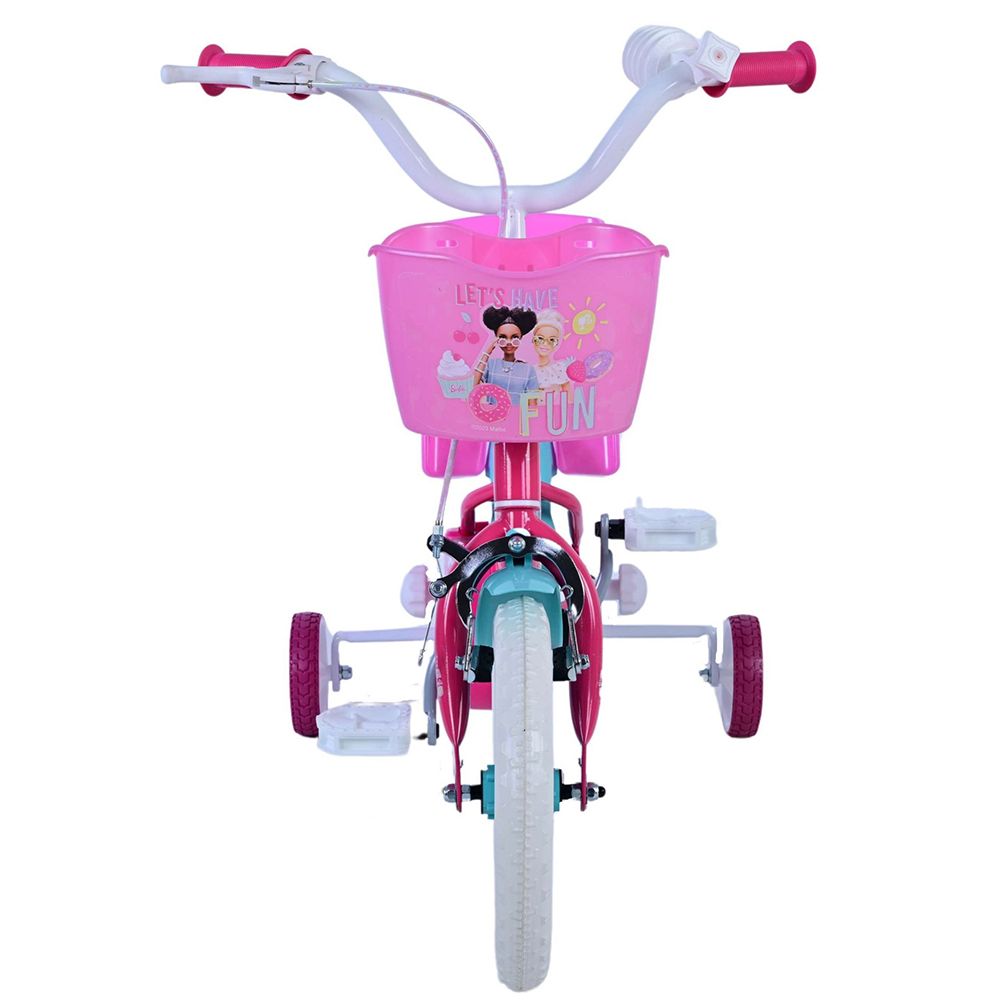 Детски велосипед с помощни колела, Barbie, 12 инча