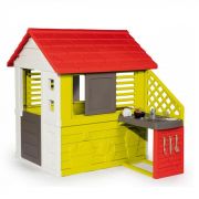 Детска пластмасова къща за игра, с кът за готвене
