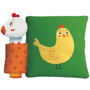 Кокошката и пиленцето-шумоляща книга от плат с пискалка