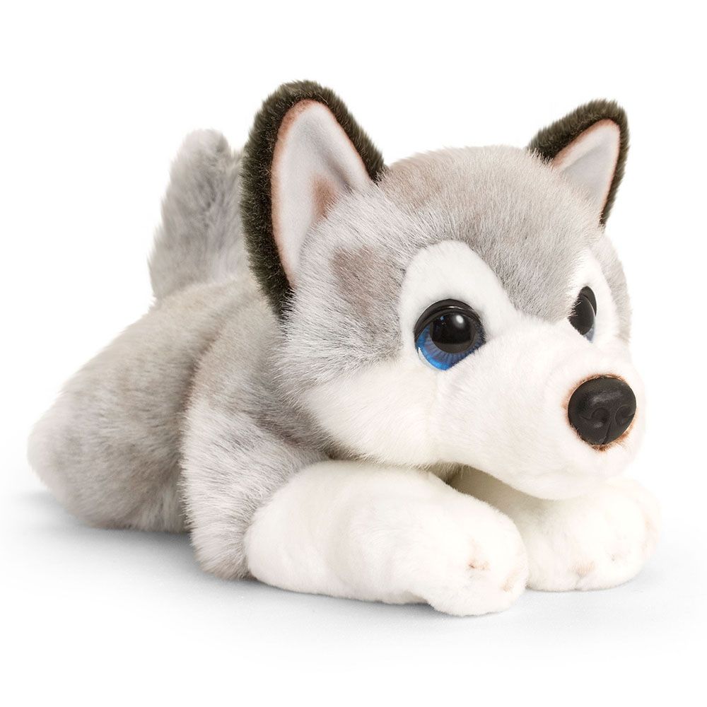 Keel Toys, Плюшено легнало куче, Хъски, 37 см