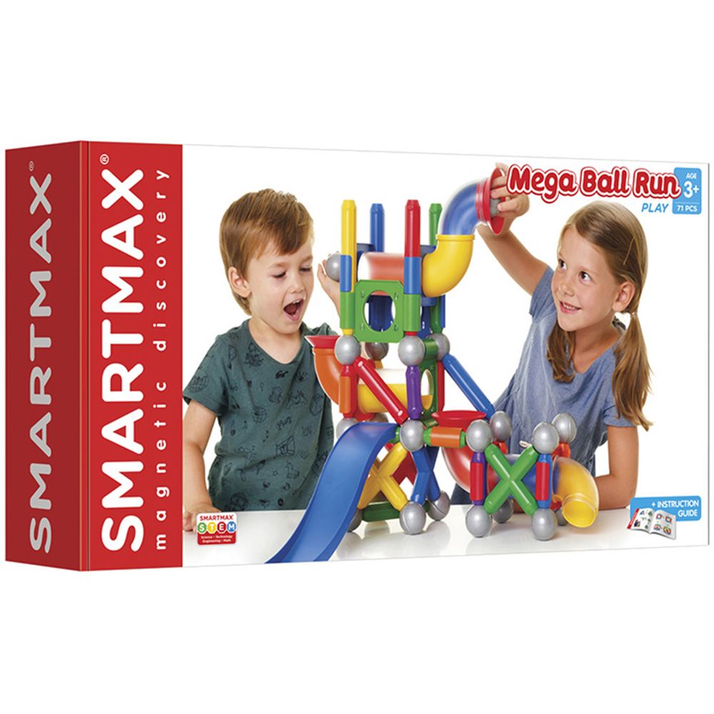SmartMax, Магнитен конструктор, Мега писта за топчета, 71 части, Smartgames