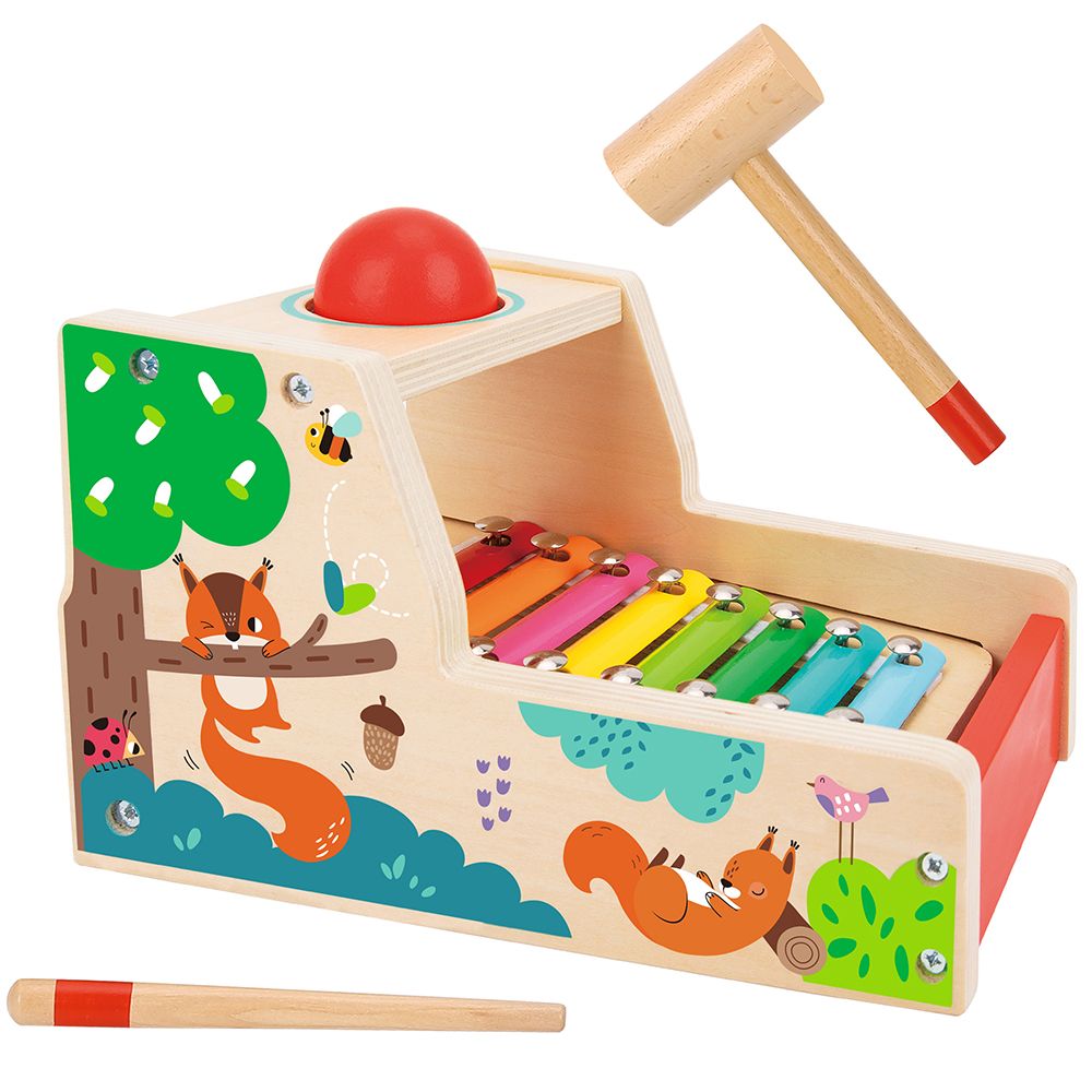 TookyToy, Дървена игра с топче и ксилофон, 2 в 1