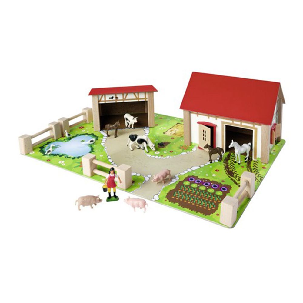 Дървена ферма с животни, 20 части