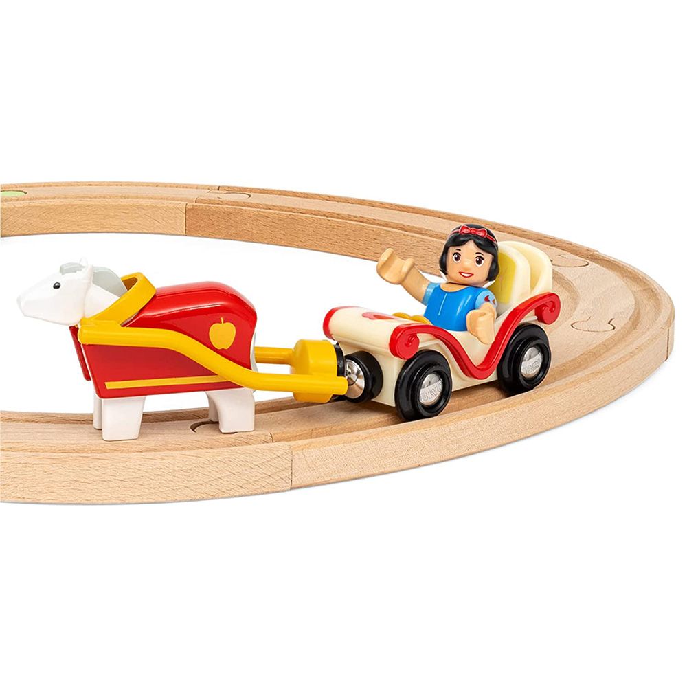 Дървен влак с релси - Снежанка и приятели