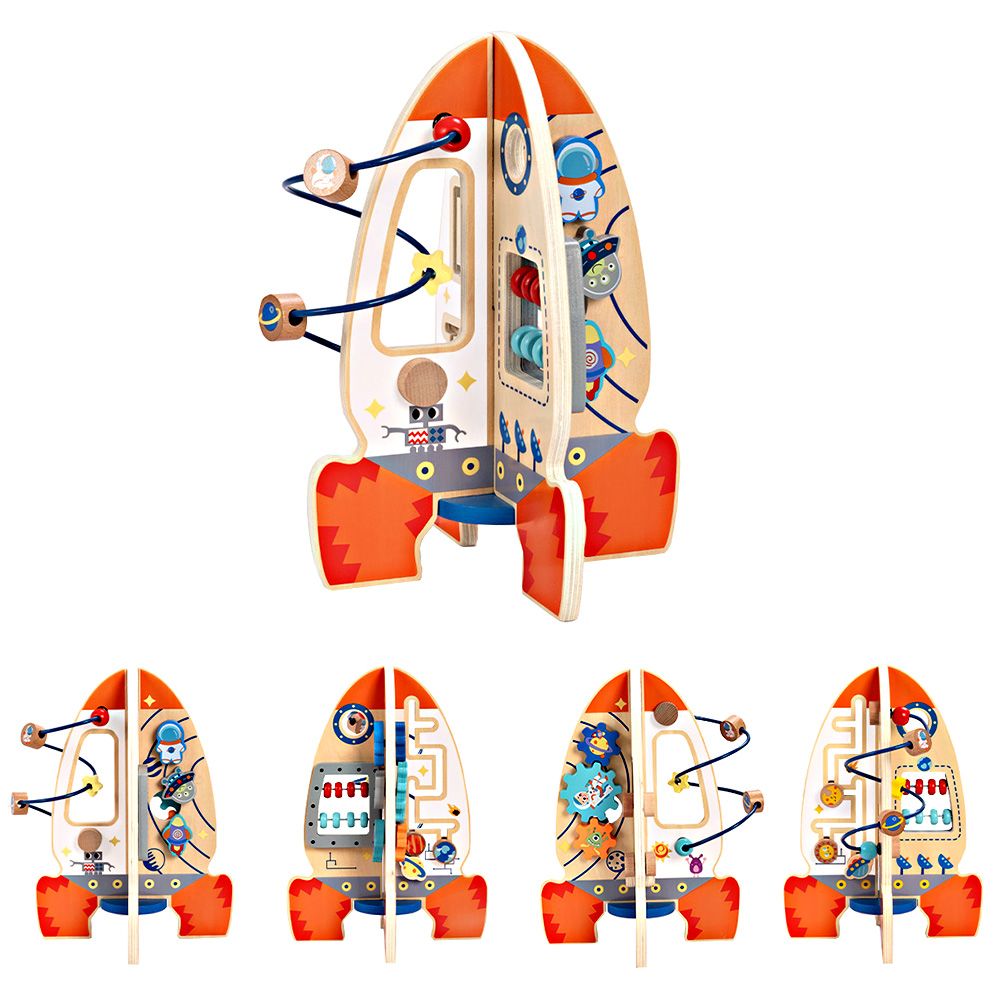 Дървена ракета с активности, голяма