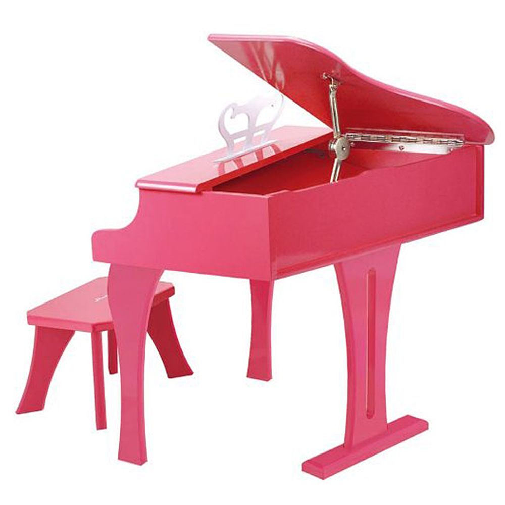 Детско дървено пиано със столче, розово