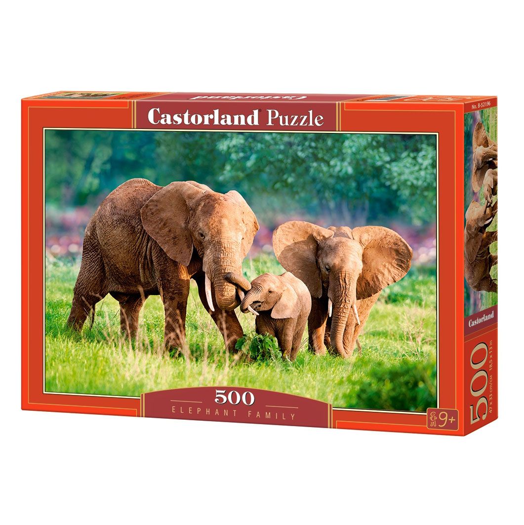 Семейство слонове, пъзел 500 части