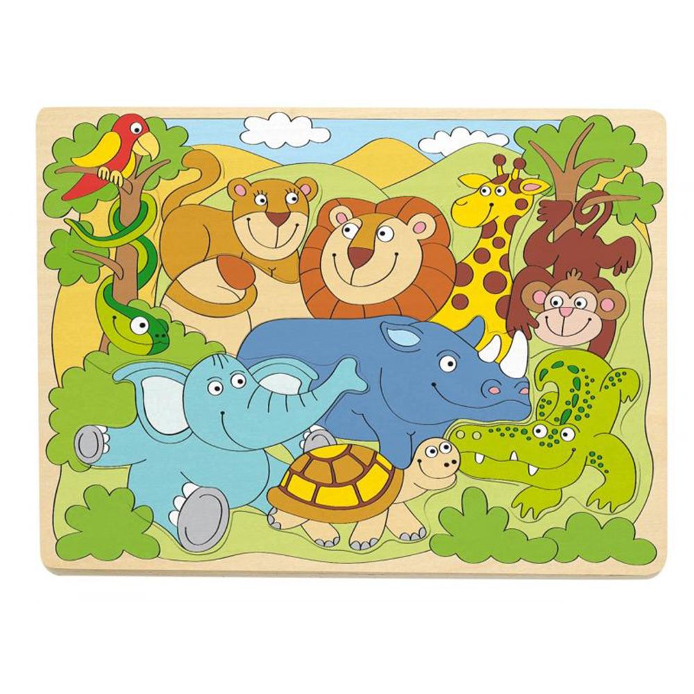 Woodyland, Дървен пъзел с различни форми, Животните от Африка