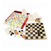 Комплект класически игри в дървена кутия