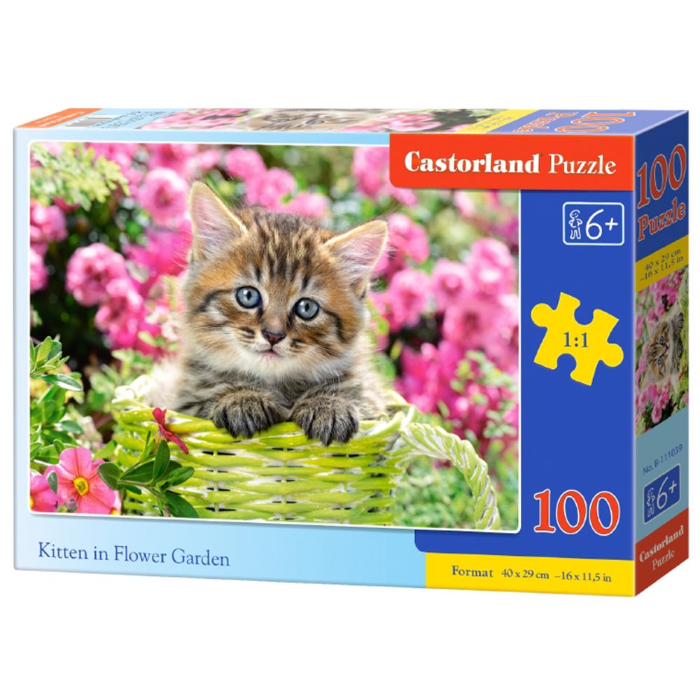 Castorland, Коте в цветна градина, пъзел 100 части