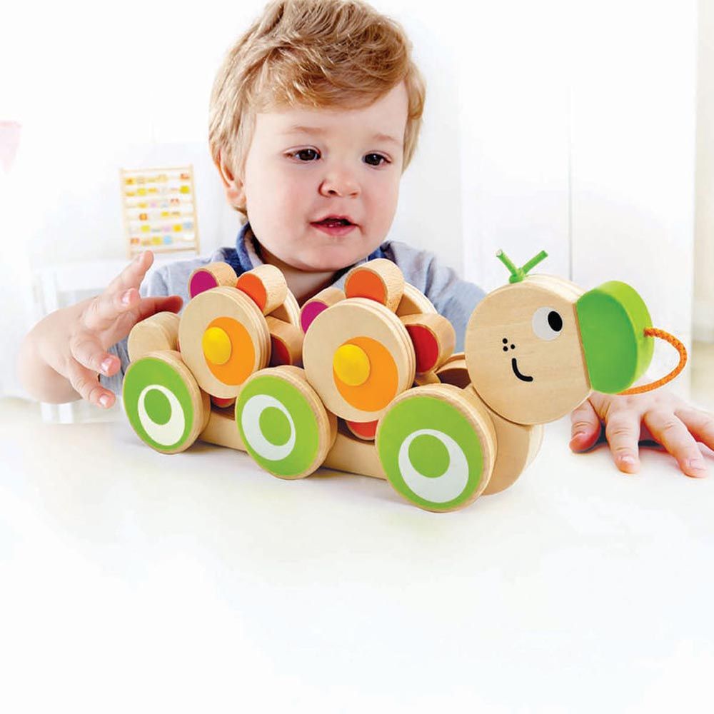 Дървена играчка за дърпане, Гъсеница