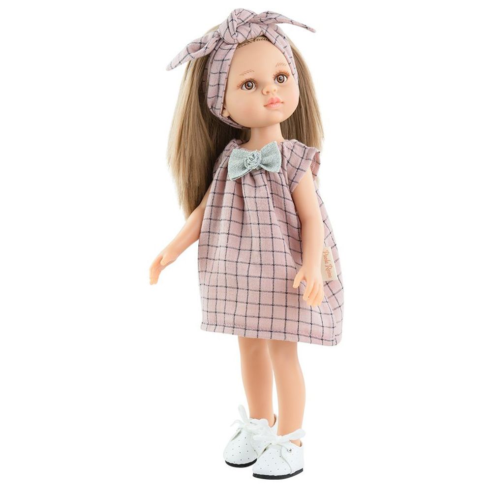Paola Reina, Кукла Пили, с карирана рокля, 32 см