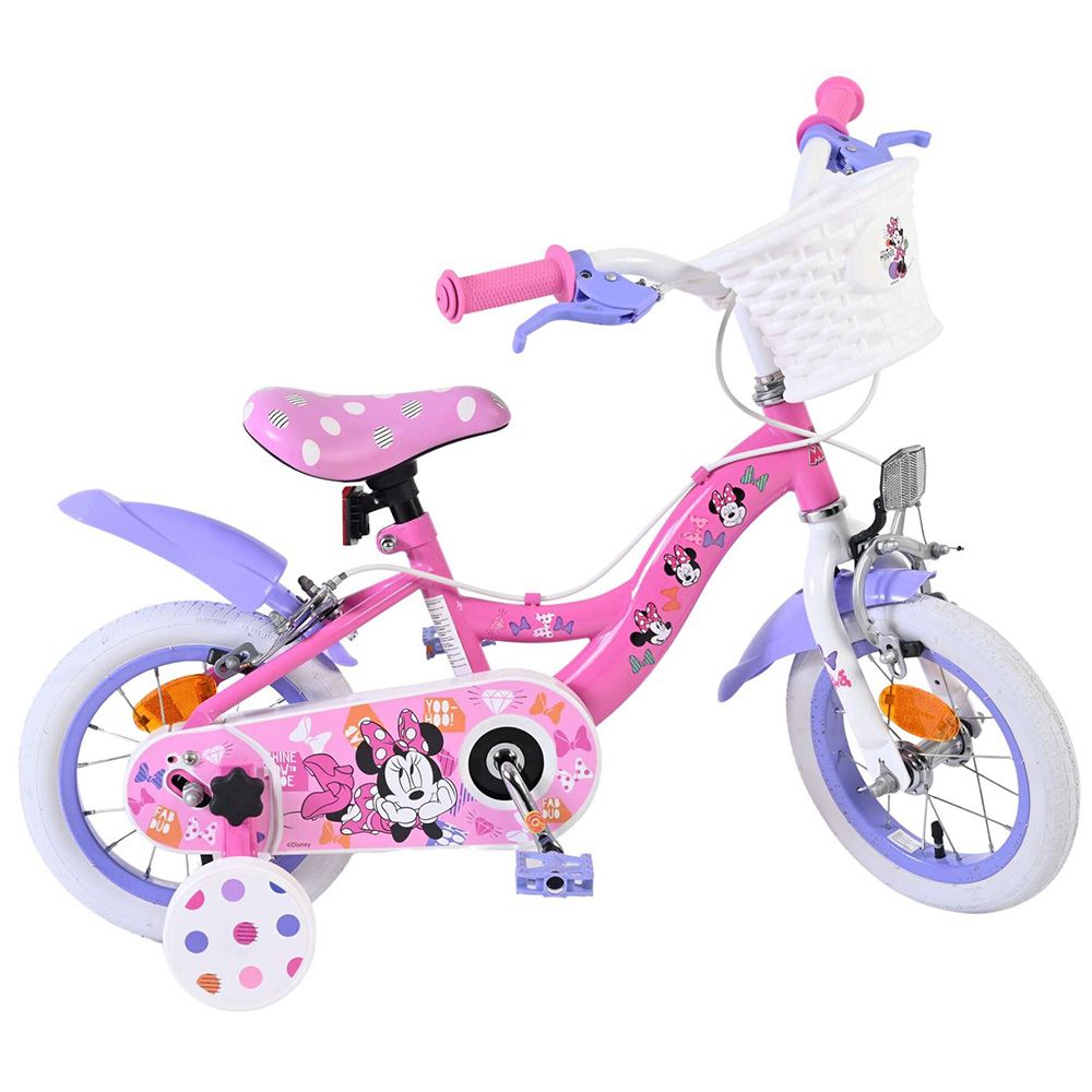 Детски велосипед с помощни колела, Мини Маус,12 инча