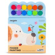 Книжка за рисуване с пръсти, с 12 цвята боички