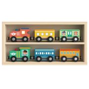 Комплект влакчета в дървена кутия