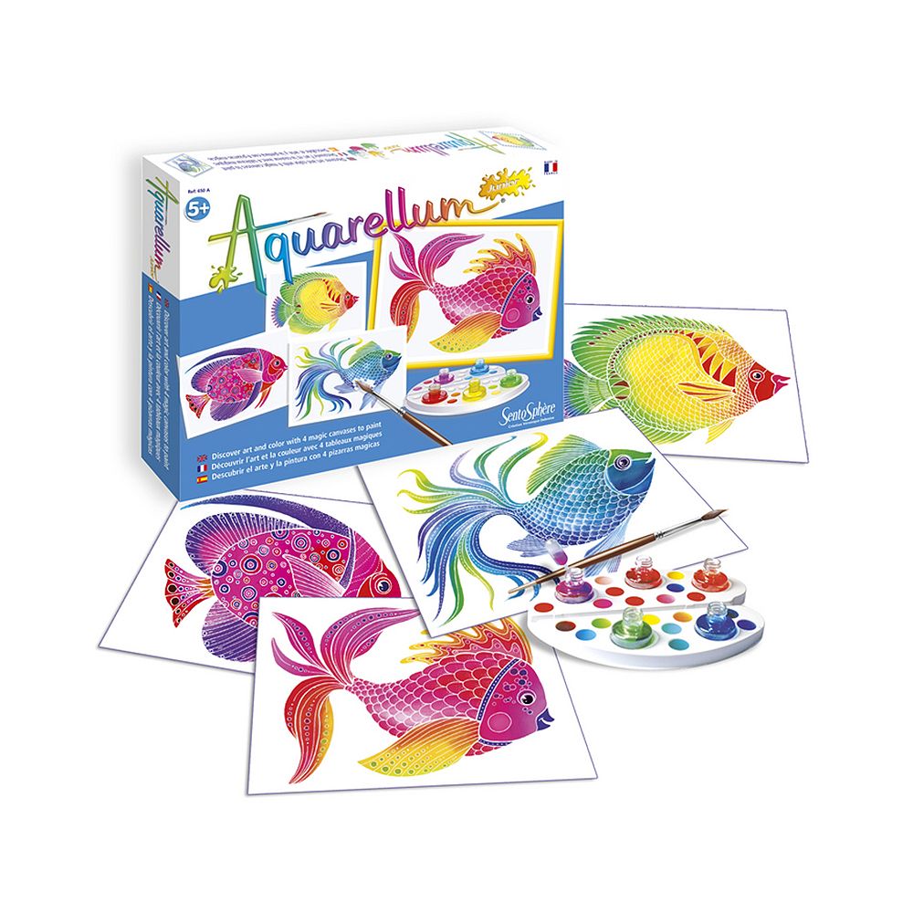 Aquarellum Junior, Комплект за рисуване с акварелни бои, Риби
