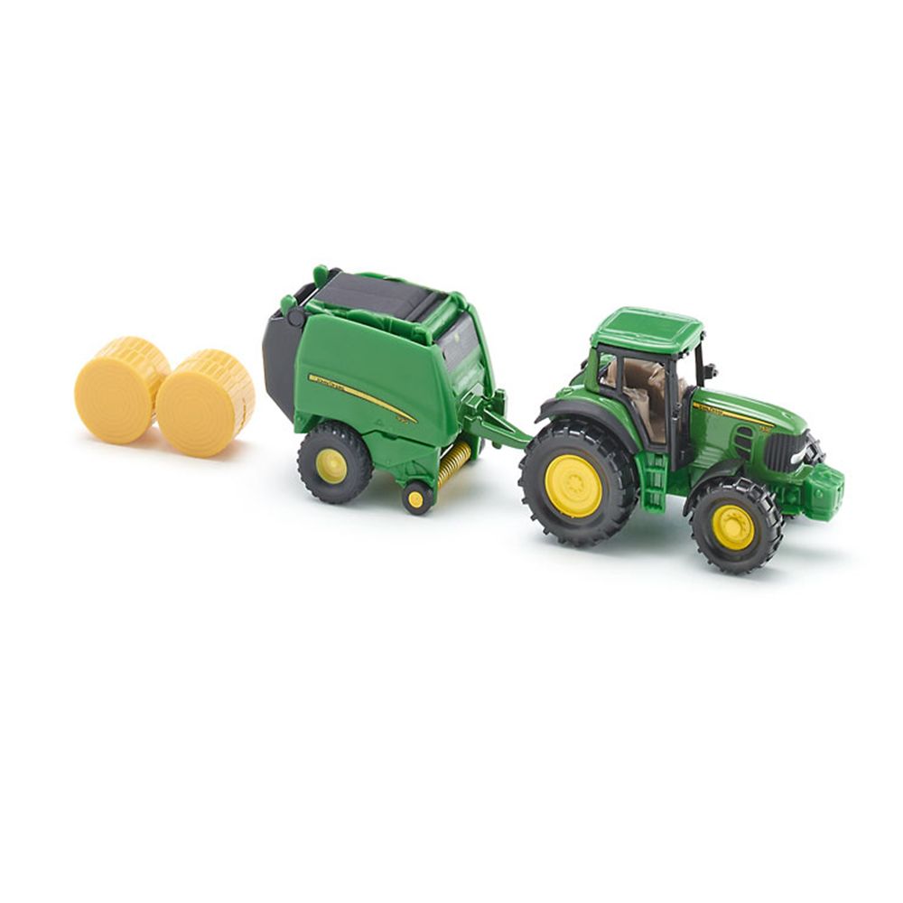 Трактор John Deere с балировачка за кръгли бали
